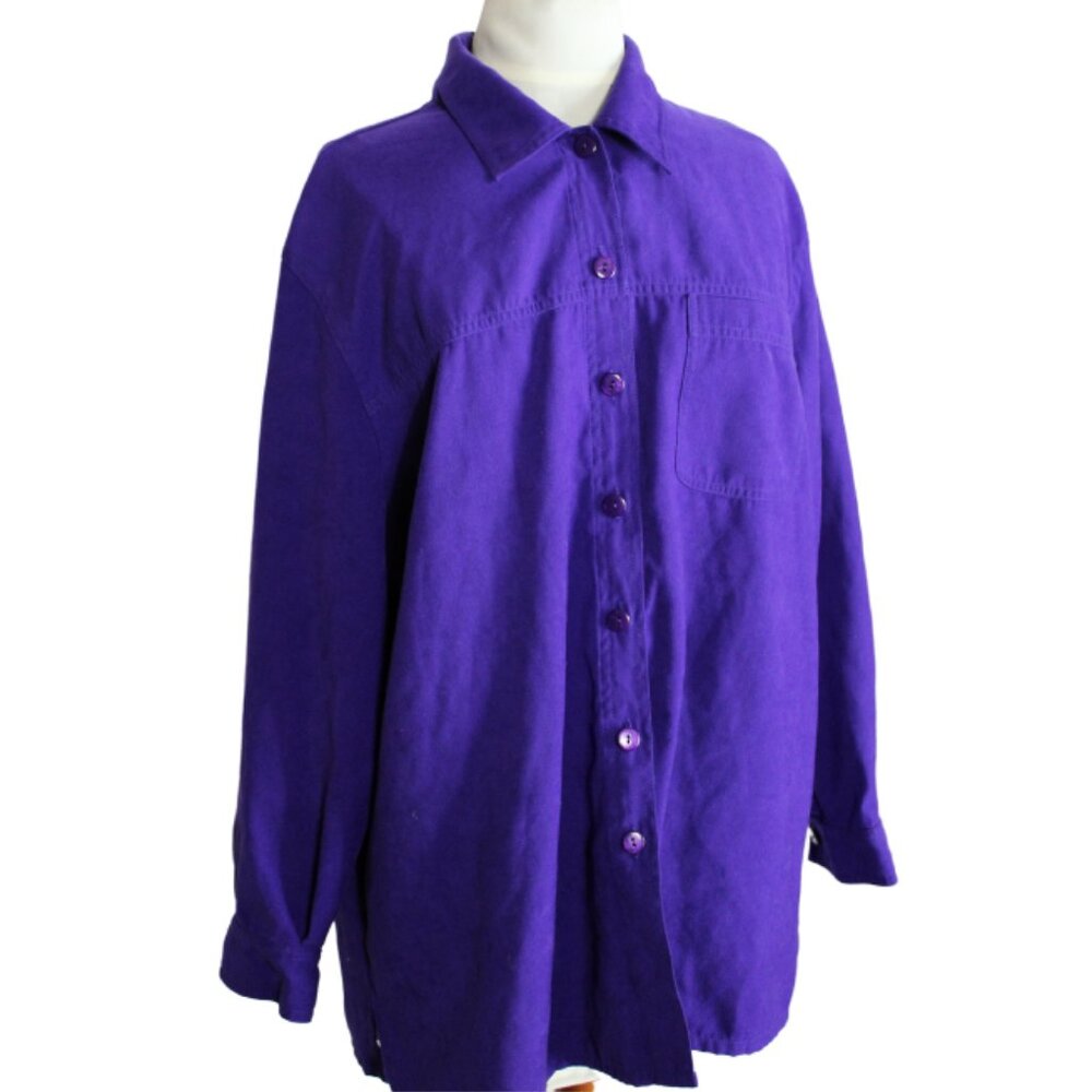 TANJAY Button Up Purple Shirt Women's SZ 16